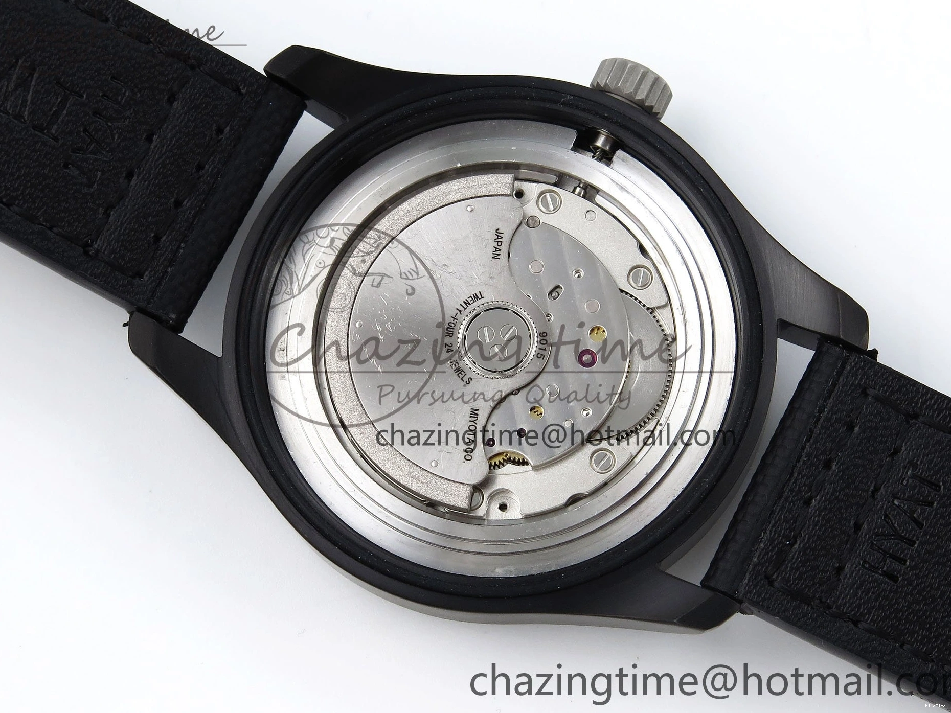 MIROTIME 0118 Pilot Black Ace BLSF 1:1 Best Edition White Lume Dial on Black Nylon Strap MIYOTA OnTrend 7021